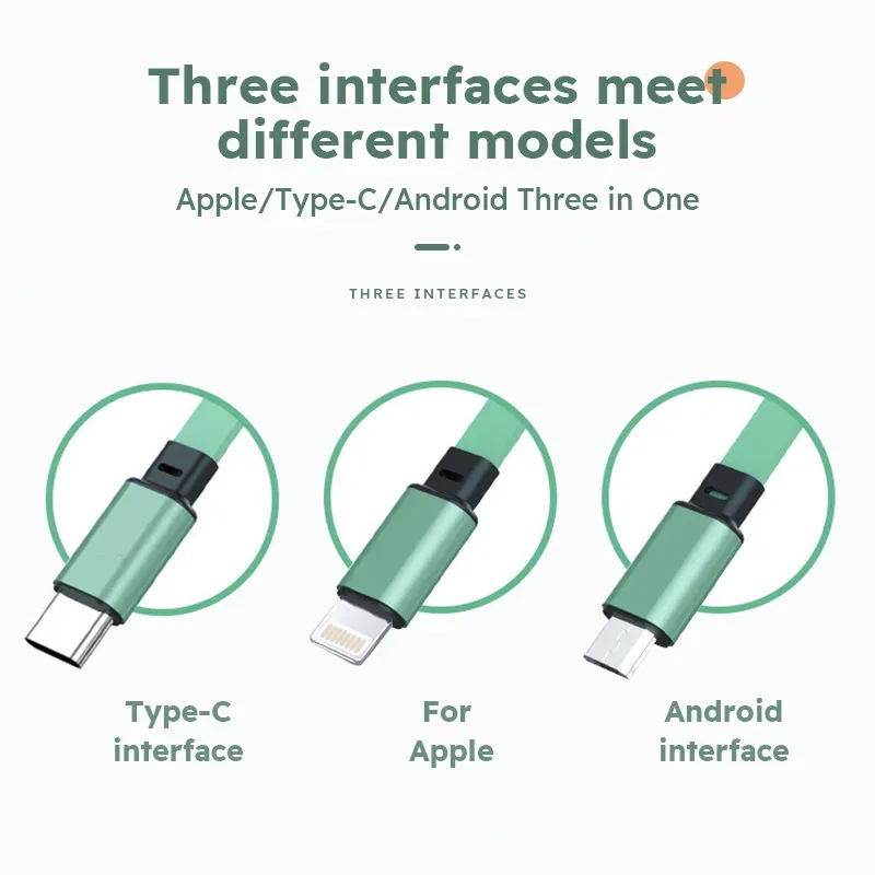 3 En 1 Câble USB Rétractable Charge Rapide Iphone Samsung Huawei Xiaomi 2 3 En 1 Câble USB Rétractable Charge Rapide Iphone Samsung Huawei Xiaomi – Image 2