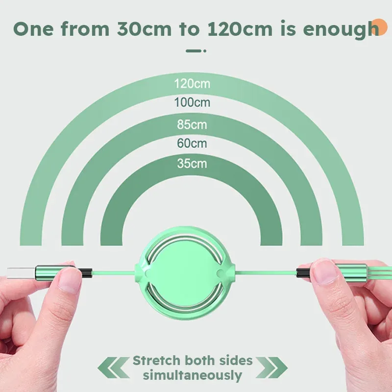 3 En 1 Câble USB Rétractable Charge Rapide Iphone Samsung Huawei Xiaomi 3 3 En 1 Câble USB Rétractable Charge Rapide Iphone Samsung Huawei Xiaomi – Image 3