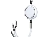 3 En 1 Câble USB Rétractable Charge Rapide Iphone Samsung Huawei Xiaomi - 01, 1m