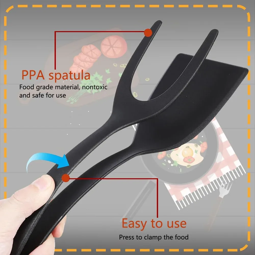 Spatule Pince 2 en 1 Antidérapante en Nylon – Ustensile de Cuisine MultifonctionEnv. rapide 3 Spatule Pince 2 en 1 Antidérapante en Nylon – Ustensile de Cuisine MultifonctionEnv. rapide – Image 3