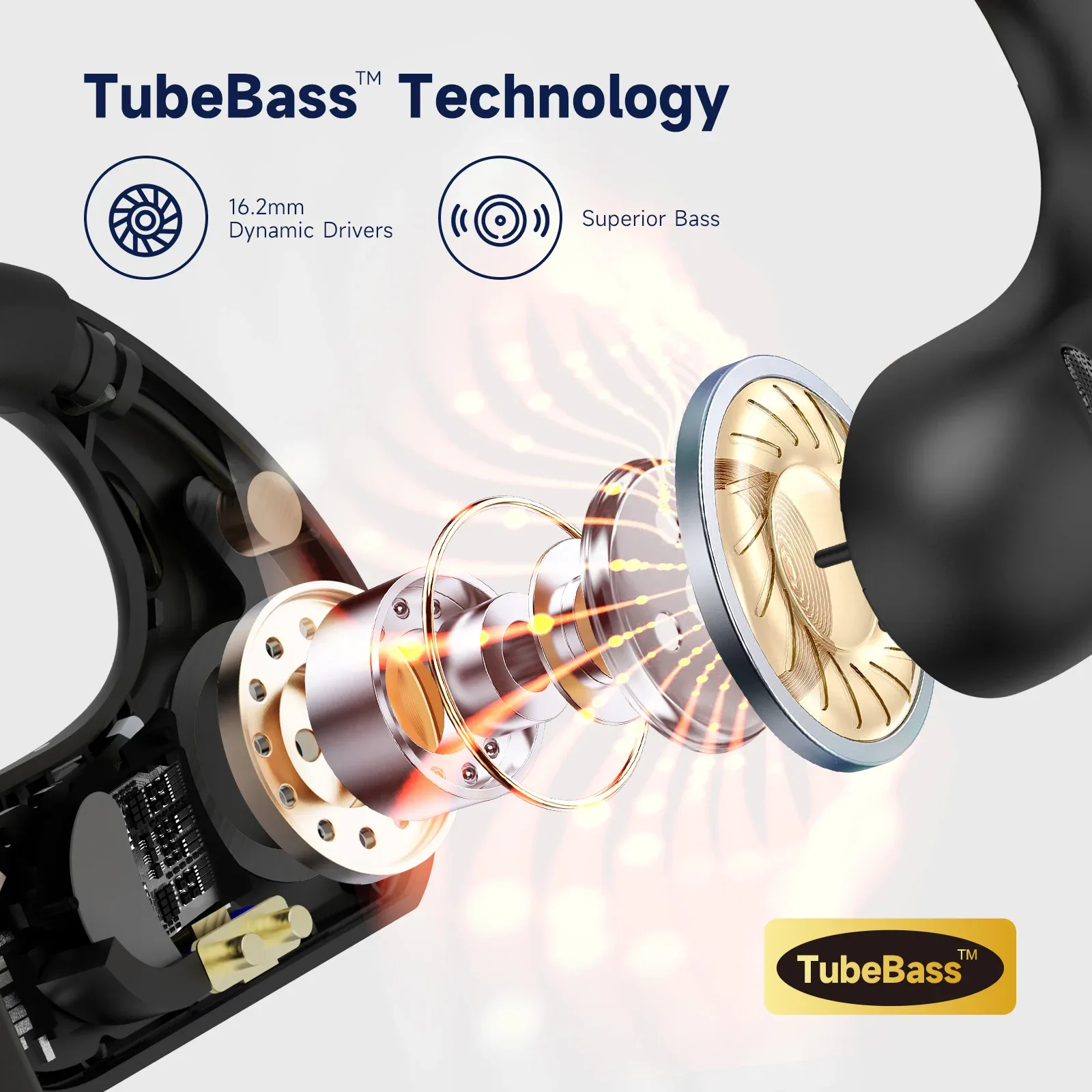 Écouteurs OneOdio 60h Autonomie TubeBass Bluetooth 5.3, IPX5 Env. gratuit 2 Écouteurs OneOdio 60h Autonomie TubeBass Bluetooth 5.3, IPX5 Env. gratuit – Image 2