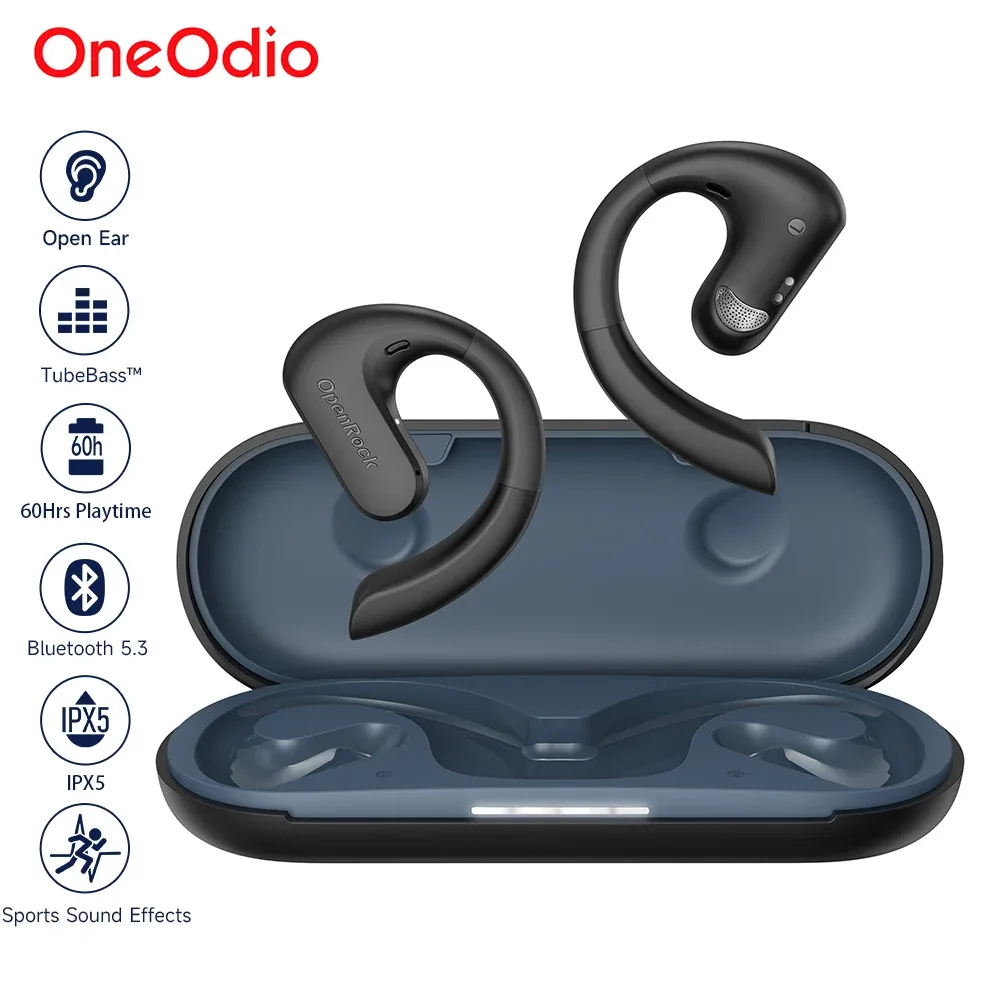 Écouteurs OneOdio 60h Autonomie TubeBass Bluetooth 5.3, IPX5 Env. gratuit 1 Découvrez les OneOdio OpenRock S : écouteurs sans fil à conduction par l'air, 60h d'autonomie, Écouteurs Bluetooth 5.3, 4 micros AI, son TubeBass™, résistants à l'eau (IPX5). Parfaits pour le sport !