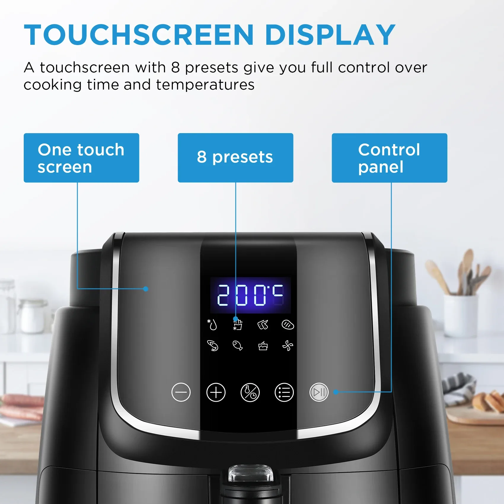Air fryer Midea 4L 1500W 8 modes de cuisson Liv. gratuit 4 Air fryer Midea 4L 1500W 8 modes de cuisson Liv. gratuit – Image 4