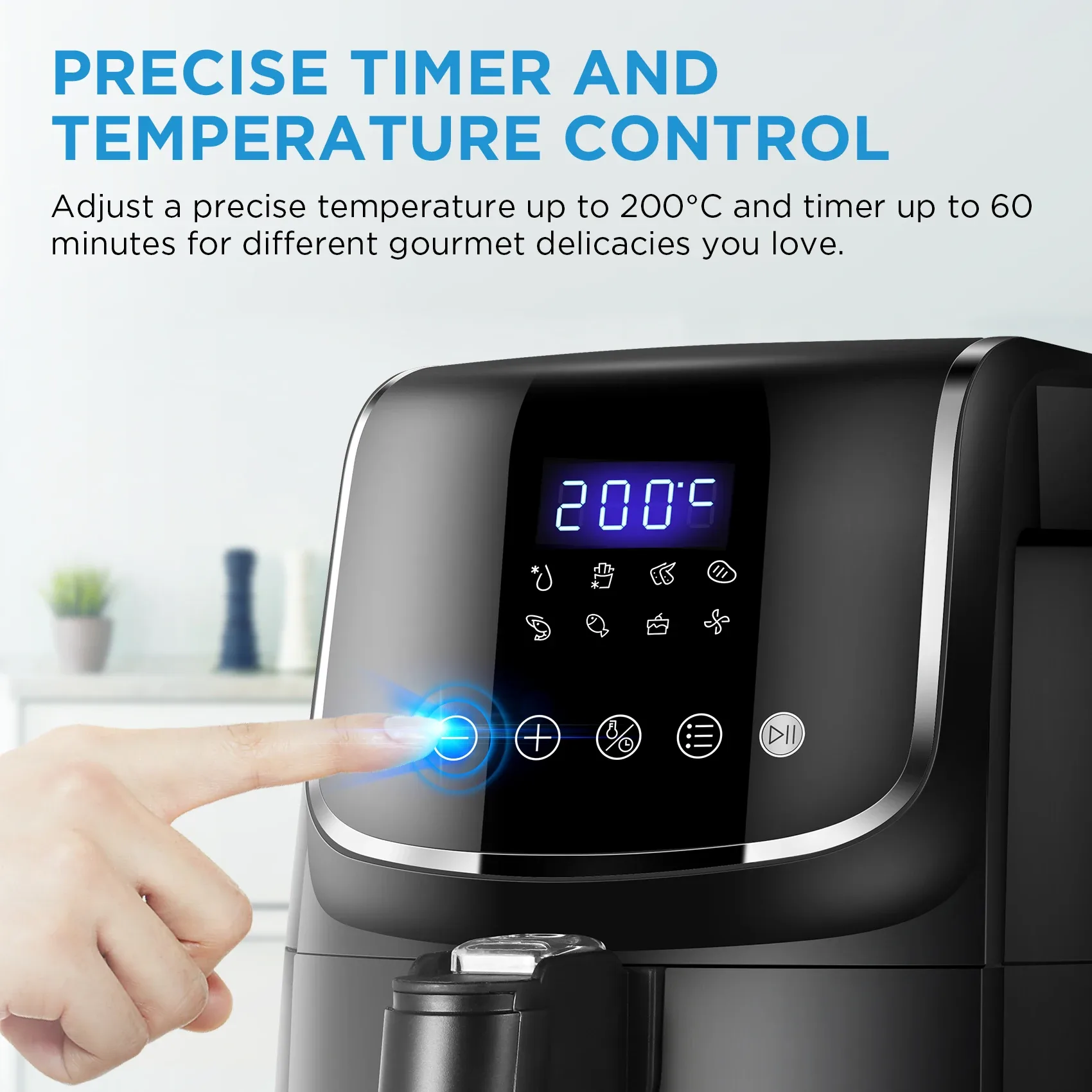 Air fryer Midea 4L 1500W 8 modes de cuisson Liv. gratuit 3 Air fryer Midea 4L 1500W 8 modes de cuisson Liv. gratuit – Image 3