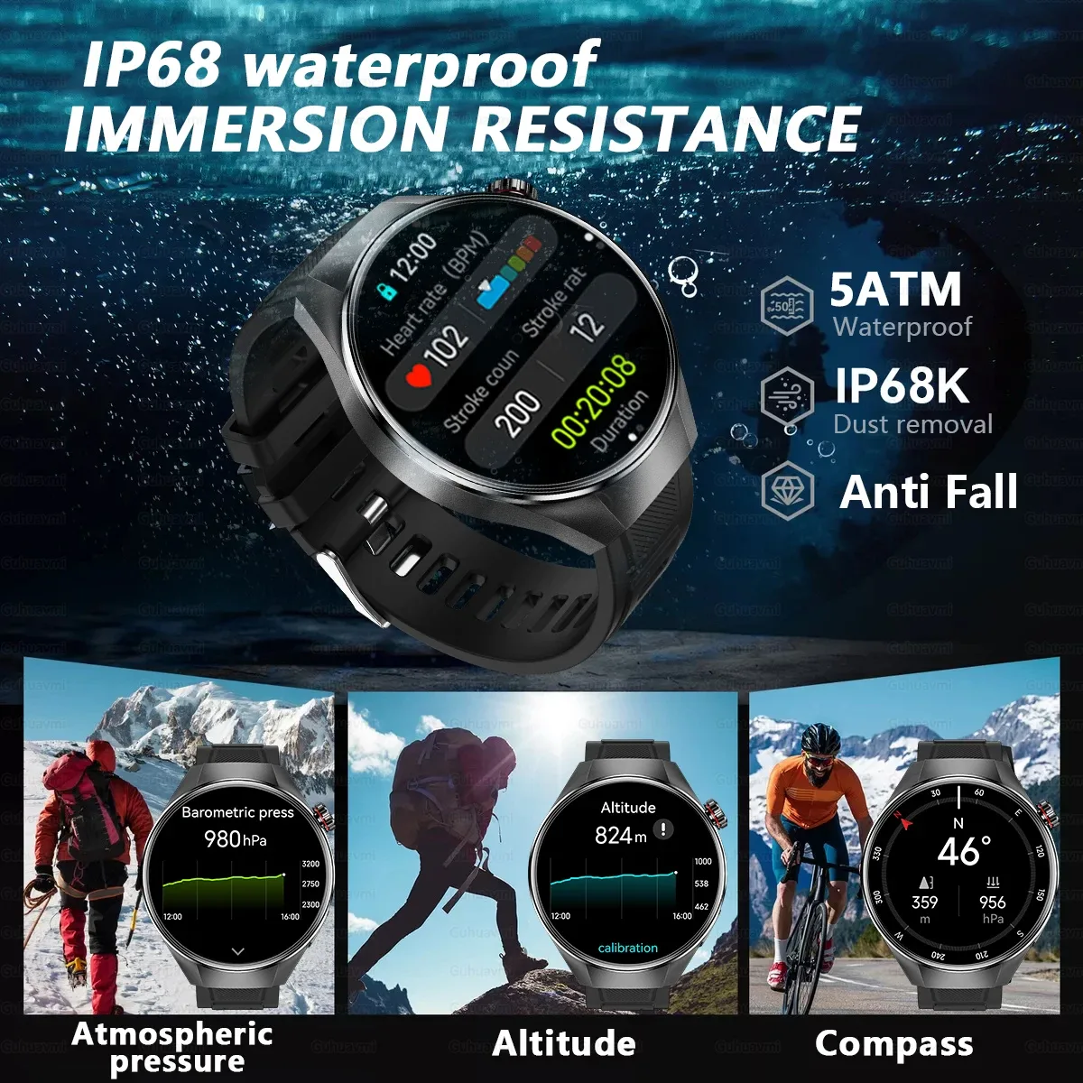 HUAWEI G5 Plus 2025 - Montre Intelligente pour Homme, Écran AMOLED 1.75", GPS, Suivi Fréquence Cardiaque, Étanchéité IP68 Liv. gratuit 4 HUAWEI G5 Plus 2025 - Montre Intelligente pour Homme, Écran AMOLED 1.75", GPS, Suivi Fréquence Cardiaque, Étanchéité IP68 Liv. gratuit – Image 4