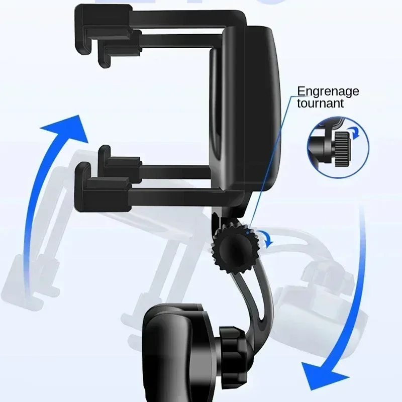 Support de téléphone de voiture fixé sur rétroviseur GPS Clip pliable 360° 4 à 7" Liv. gratuit 2 Support de téléphone de voiture fixé sur rétroviseur GPS Clip pliable 360° 4 à 7" Liv. gratuit – Image 2