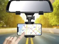 Optimisez votre conduite avec ce support de téléphone rétroviseur pliable 360°. Universel, sécurisé et pratique, compatible smartphones 4 à 7 pouces.