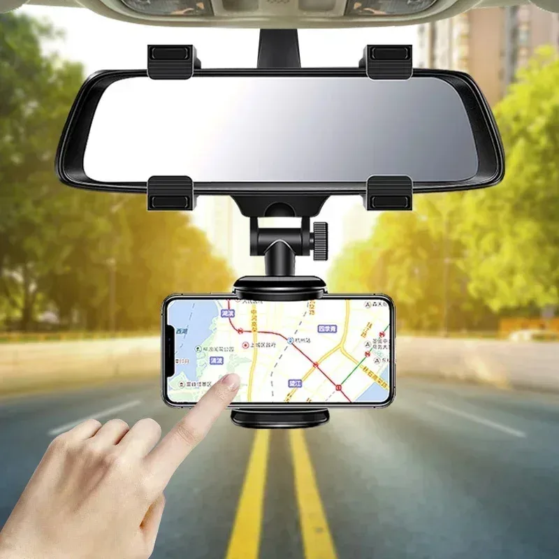 Support de téléphone de voiture fixé sur rétroviseur GPS Clip pliable 360° 4 à 7" Liv. gratuit 4 Support de téléphone de voiture fixé sur rétroviseur GPS Clip pliable 360° 4 à 7" Liv. gratuit – Image 4