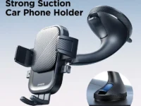 Support téléphone universel pour voiture avec ventouse puissante, rotation 360°, installation tableau de bord/pare-brise. Compatible 4,7–6,8 pouces