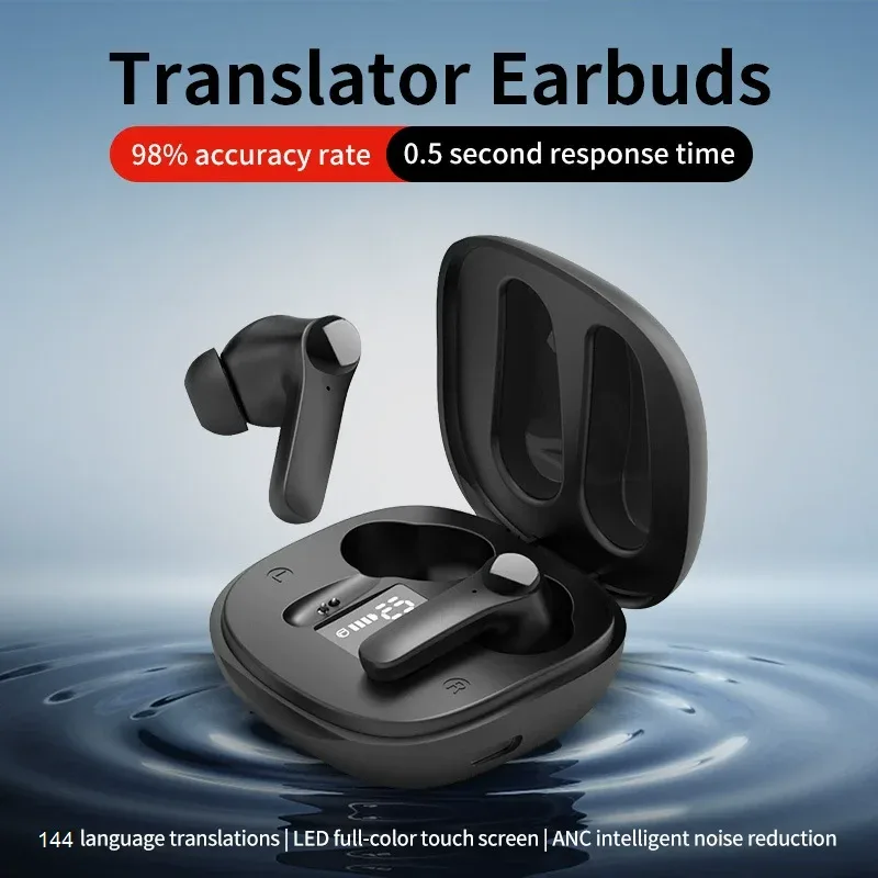 Écouteurs Traducteurs B11 – 144 Langues, Bluetooth 5.3, Traduction Instantanée Liv. gratuit 1 Découvrez les écouteurs traducteurs B11 : 144 langues, traduction vocale instantanée en ligne et hors ligne, Bluetooth 5.3, IPX6, autonomie 5h et boîtier compact.