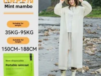 Imperméable de voyage non jetable QHSPE, long, épais et 100 % étanche. Idéal pour randonnée, alpinisme, camping et déplacements sous la pluie. Unisexe, durable et réutilisable