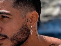 Boucles D’oreilles cerceau étoile Polaris en acier inoxydable hypoallergénique. Bijoux unisexes durables, élégants, parfaits pour la Saint-Valentin.