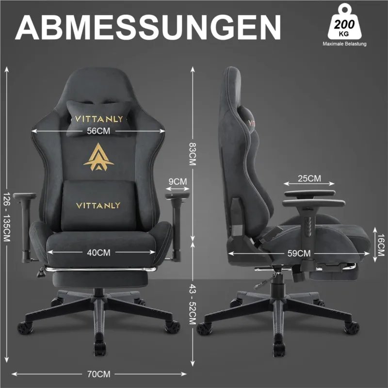 Chaise de Jeu Ergonomique Kitinjoy en Daim Liv. gratuit 6 Chaise de Jeu Ergonomique Kitinjoy en Daim Liv. gratuit – Image 6