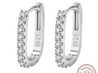 Boucles d’oreilles créoles circulaires en argent Sterling 925 & cristal – Élégance intemporelle féminine