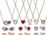 boucles d'oreilles en argent S925 avec zirconium brillant, motif cœur et nœud infini rose. Bijou romantique, idée cadeau parfaite pour Saint-Valentin, anniversaire et fêtes.