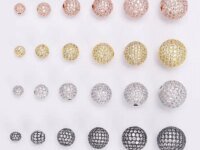 Perles d’espacement en zircon pavé AAA, coloris or et argent. Accessoires DIY haut de gamme pour création de colliers, bracelets et bijoux personnalisés.