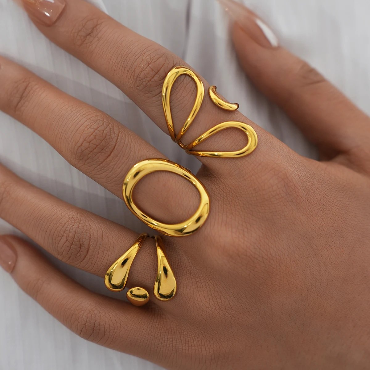 Grande Bague Minimaliste Femme Liv. rapide 3 Grande Bague Minimaliste Femme Liv. rapide â Image 3