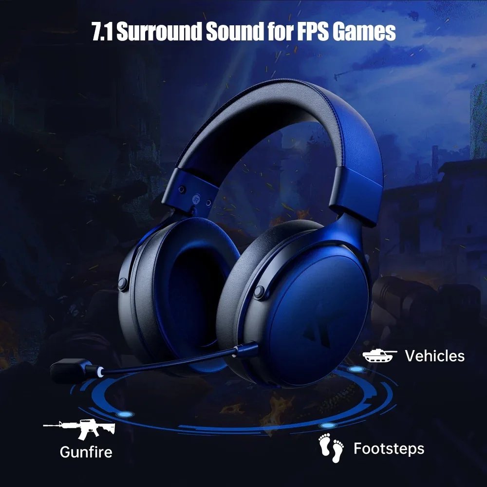 Casque Gaming MCHOSE V9 Pro Sans Fil Tri-Mode â Son Surround 7.1 FPS, Micro IA, PC PS5 Switch Exp. gratuit 6 Casque Gaming MCHOSE V9 Pro Sans Fil Tri-Mode â Son Surround 7.1 FPS, Micro IA, PC PS5 Switch Exp. gratuit â Image 6