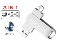 Clé USB OTG Type-C Bliksem 32GB ou 64GB en métal, compatible smartphone, PC et tablette. Stockage fiable, design compact, transfert rapide USB 2.0.