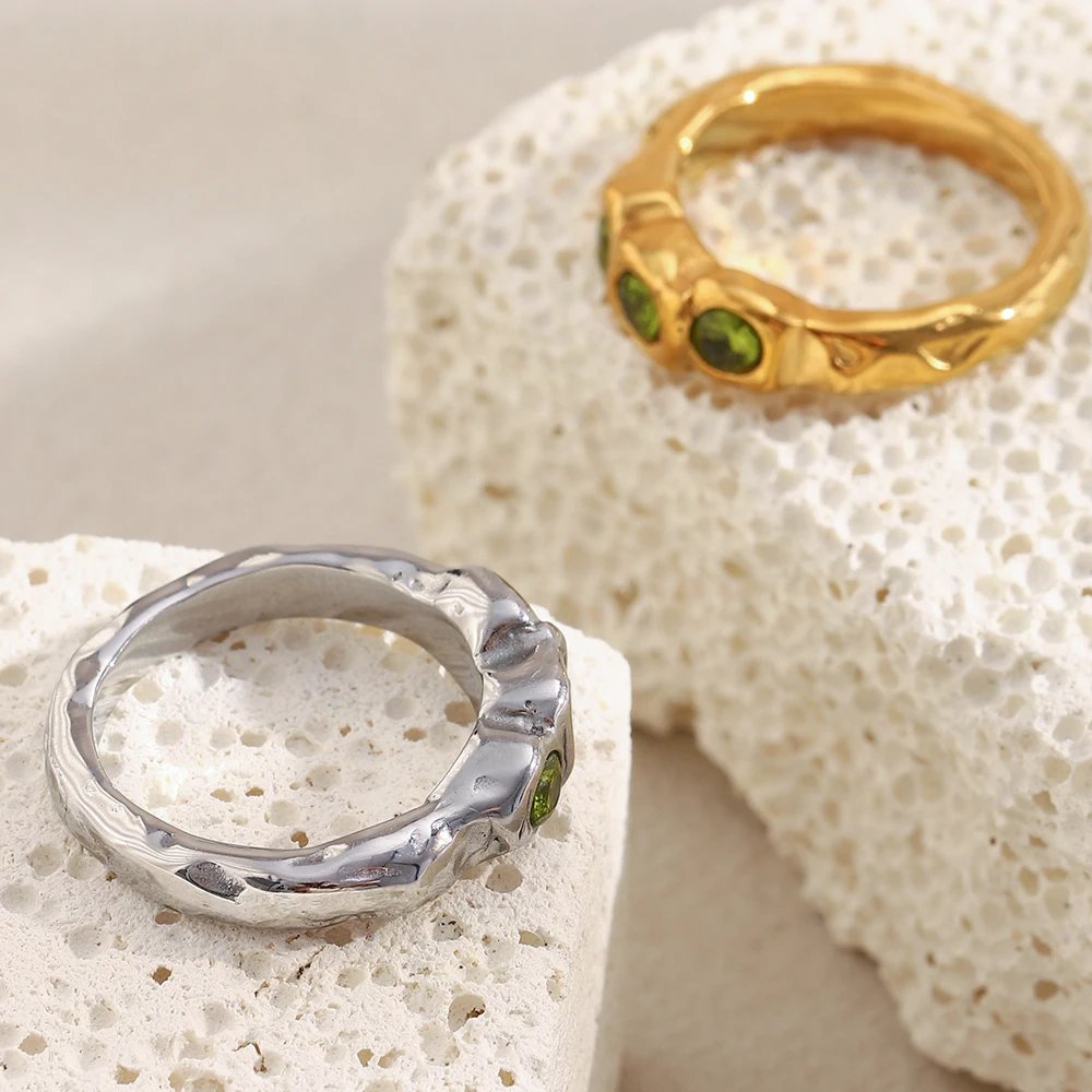 La.Muses – Bague en acier inoxydable plaqué or 18K Port. gratuit 6 La.Muses – Bague en acier inoxydable plaqué or 18K Port. gratuit – Image 6