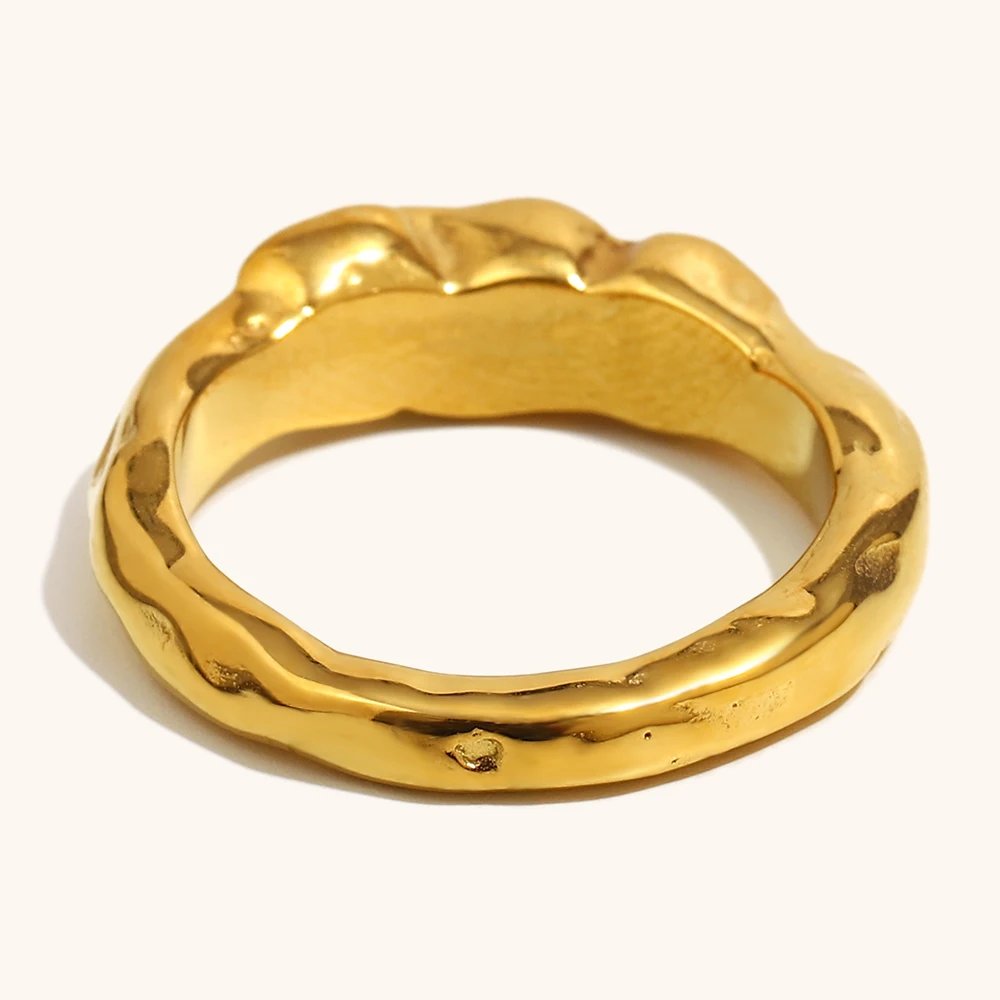 La.Muses – Bague en acier inoxydable plaqué or 18K Port. gratuit 5 La.Muses – Bague en acier inoxydable plaqué or 18K Port. gratuit – Image 5