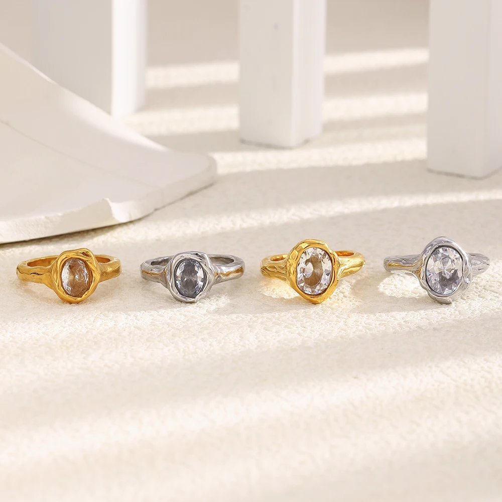 La.Muses – Bague ronde luxe brillante en zircon Plaqué Or 6 La.Muses – Bague ronde luxe brillante en zircon Plaqué Or – Image 6