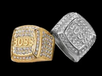 Bague de Luxe Punk en Acier Inoxydable Pierres Brillantes