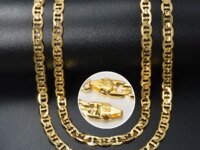 Collier Punk à chaîne épaisse plaqué or 18 carats, style luxe Dubaï et inspiration Italie 750. Bijou tendance en cuivre, élégant et audacieux, idéal pour fêtes et cadeaux.
