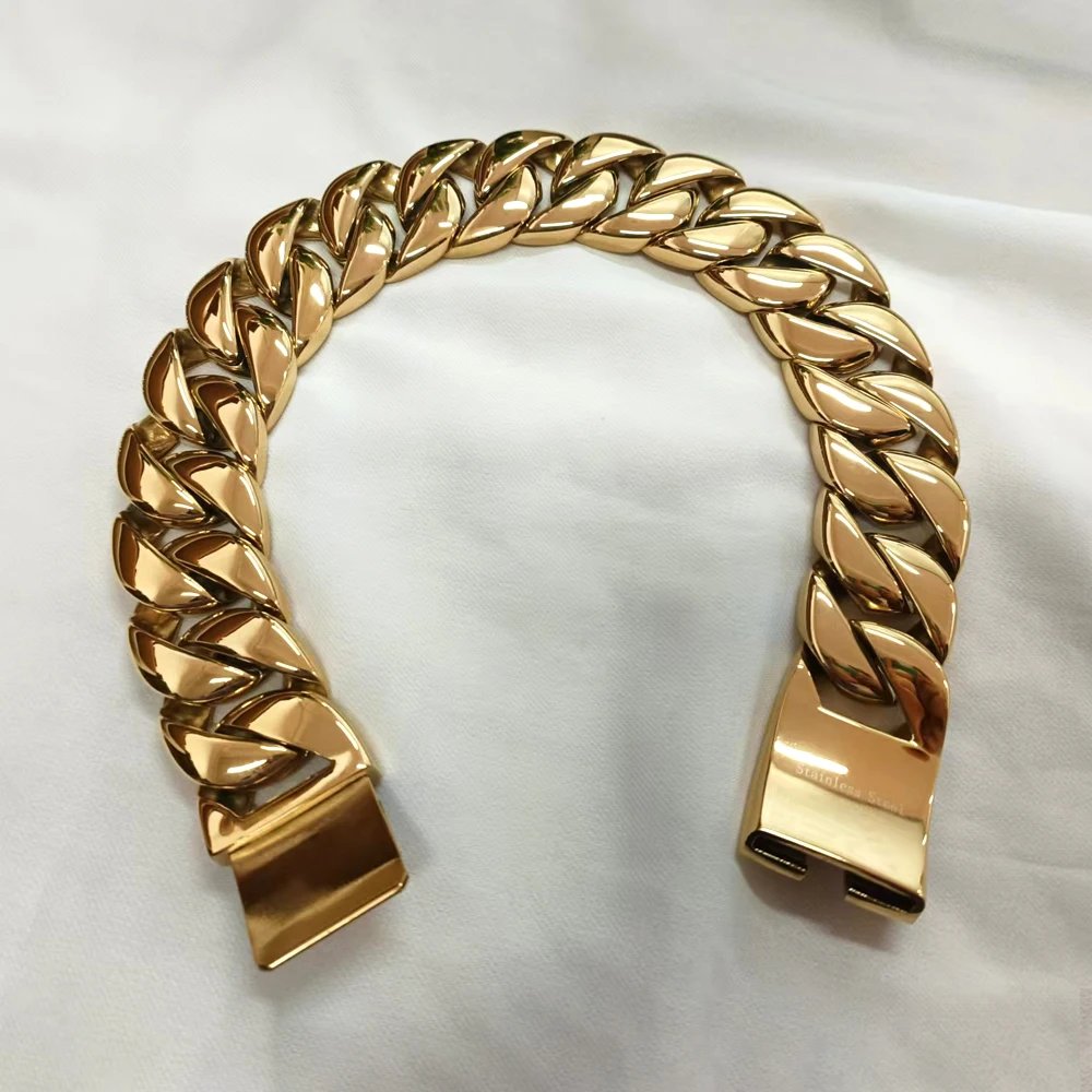 Chaîne cubaine Punk 31 mm en acier inoxydable Port. rapide 4 Chaîne cubaine Punk 31 mm en acier inoxydable Port. rapide – Image 4