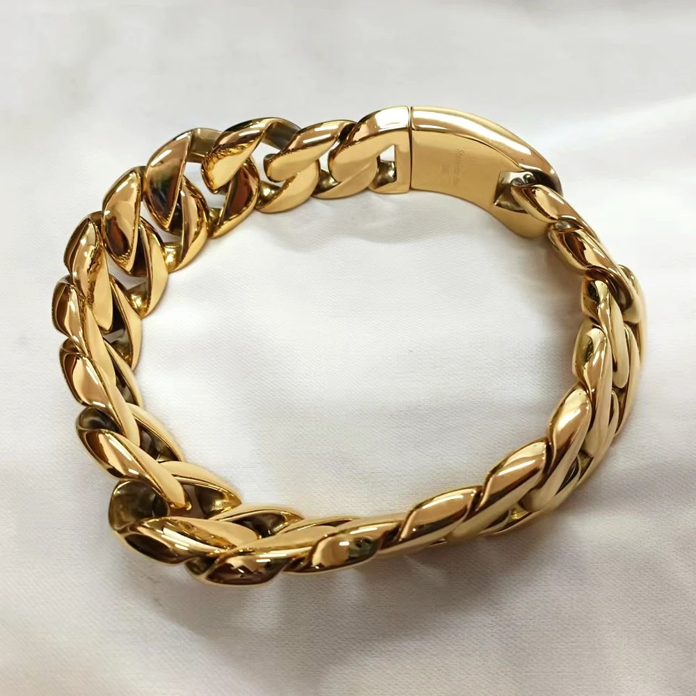 Chaîne cubaine Punk 31 mm en acier inoxydable Port. rapide 6 Chaîne cubaine Punk 31 mm en acier inoxydable Port. rapide – Image 6