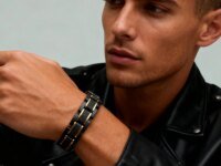 Bracelet de luxe pour homme en acier inoxydable massif 14,5 mm. Chaîne à maillons noire, bijou élégant et résistant, idée cadeau parfaite pour toutes occasions.