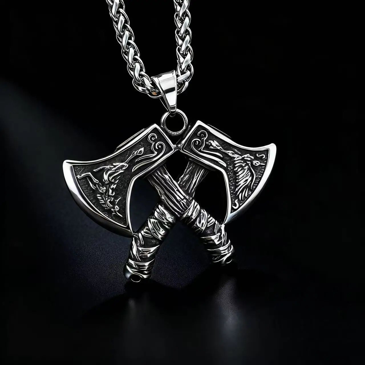 Collier Viking Double Hache pour hommes Bijoux Vintage port. rapide 4 Collier Viking Double Hache pour hommes Bijoux Vintage port. rapide – Image 4