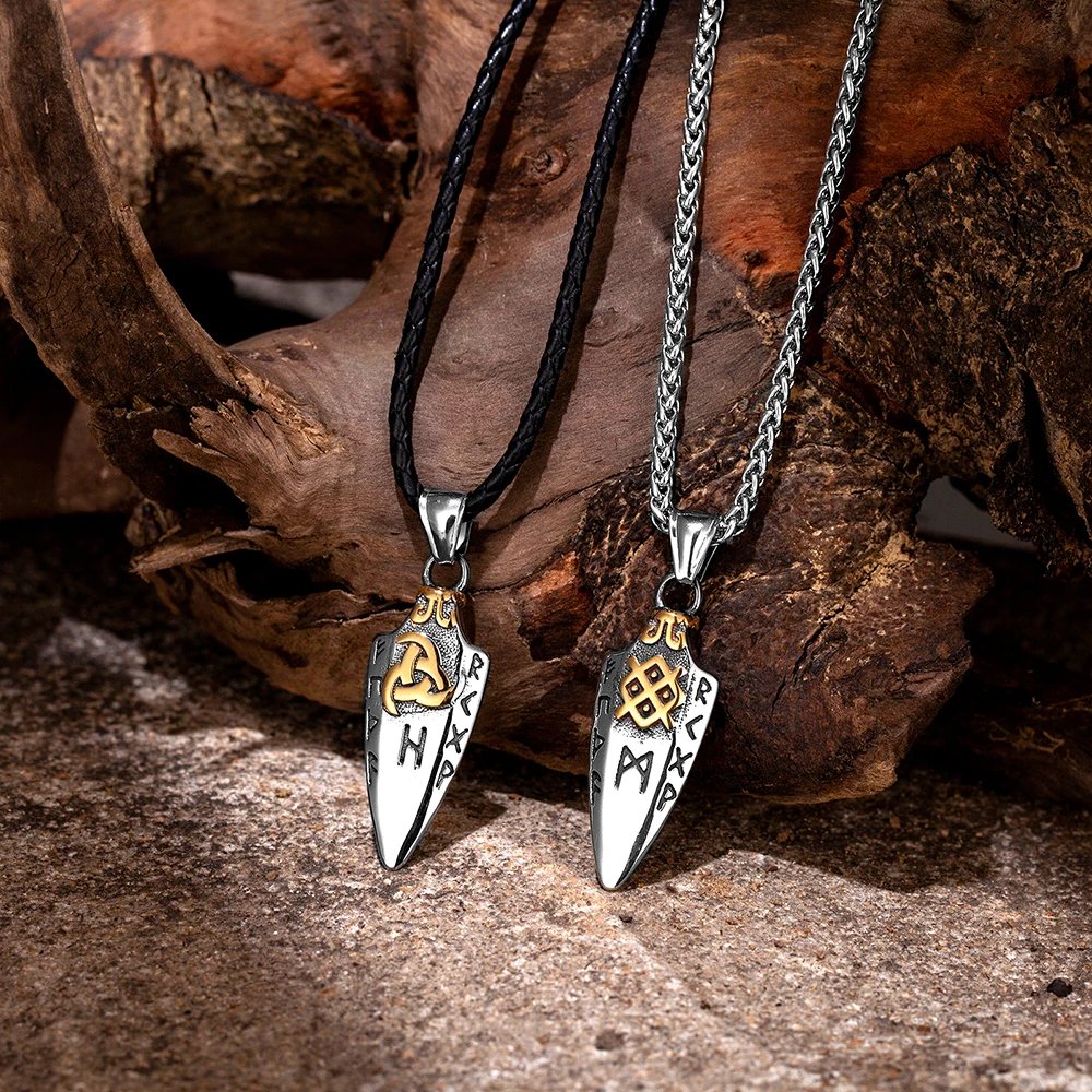 Collier Runes d’Odin & Valknut pendentif flèche Valknut pour homme Pot. rapide 6 Collier Runes d’Odin & Valknut pendentif flèche Valknut pour homme Pot. rapide – Image 6