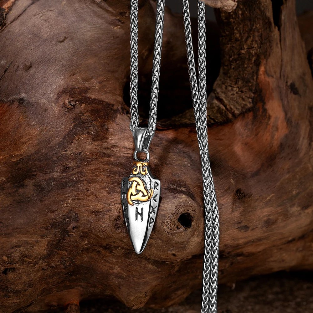 Collier Runes d’Odin & Valknut pendentif flèche Valknut pour homme Pot. rapide 5 Collier Runes d’Odin & Valknut pendentif flèche Valknut pour homme Pot. rapide – Image 5