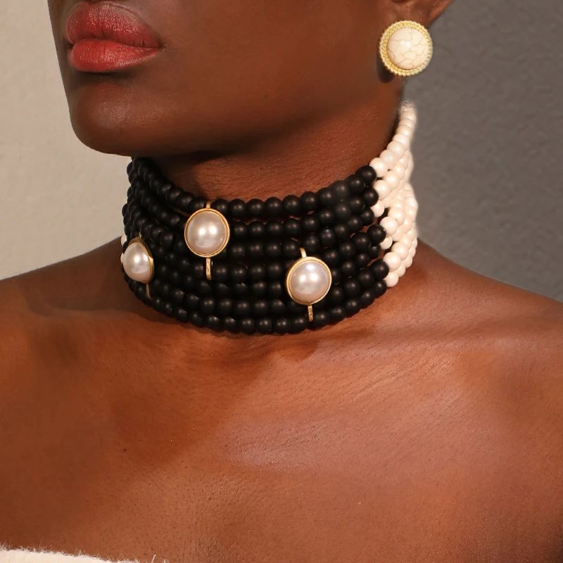Parure Vintage Perles Choker & Boucles d’Oreilles – Collier Ras-du-Cou Élégant Géométrique Femme | Bijoux Mariage & Soirée Chic 6 Parure Vintage Perles Choker & Boucles d’Oreilles – Collier Ras-du-Cou Élégant Géométrique Femme | Bijoux Mariage & Soirée Chic – Image 6