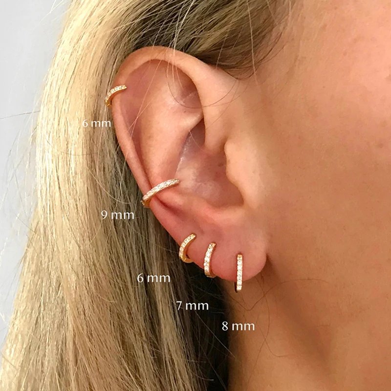 Boucles d’Oreilles Créoles Huggie en Acier Inoxydable – Zircone Élégante Or & Argent, Minimal Chic Cartilage 3 Boucles d’Oreilles Créoles Huggie en Acier Inoxydable – Zircone Élégante Or & Argent, Minimal Chic Cartilage – Image 3