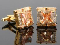  Boutons de manchette carrés style luxe or en cuivre. Design classique 1,7 x 1,7 cm, élégants et raffinés. Idéal pour mariage, cérémonie et cadeau homme.