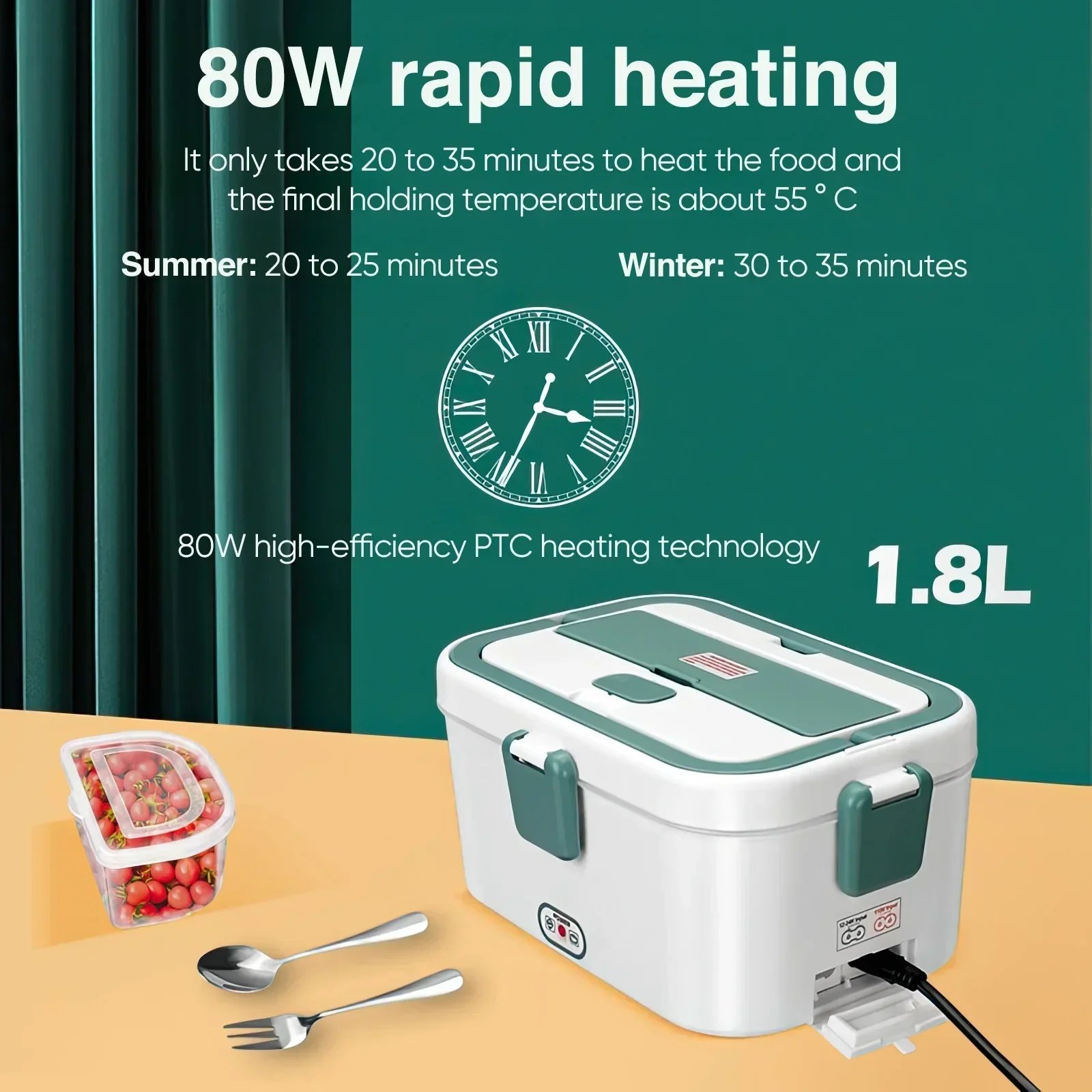 Boîte à Déjeuner Électrique 1.8L 80W – Chauffe-Plats 12V/24V/220V Port. rapide 6 Boîte à Déjeuner Électrique 1.8L 80W – Chauffe-Plats 12V/24V/220V Port. rapide – Image 6