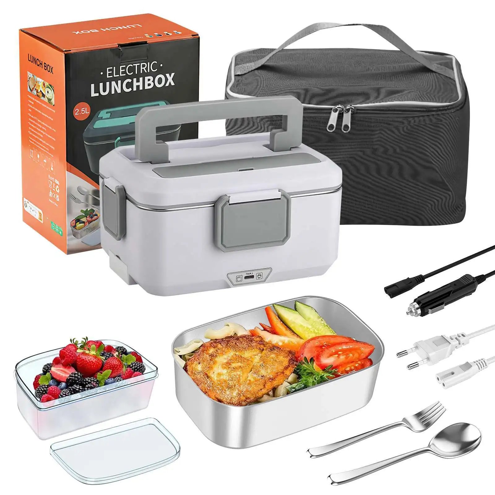 Boîte à Lunch Électrique 2,5L 90W – Chauffe-Plats 12V/24V/220V Inox 304 Port. rapide 6 Boîte à Lunch Électrique 2,5L 90W – Chauffe-Plats 12V/24V/220V Inox 304 Port. rapide – Image 6