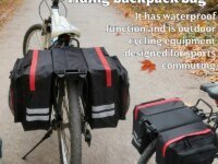 Sacoche arrière de vélo double face, haute capacité et résistante. Parfaite pour le cyclotourisme, les trajets domicile‑travail et les voyages à vélo.