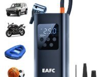 Pompe à air sans fil EAFC : mini compresseur 30 L/min, arrêt automatique, LED, idéale pour pneus voiture, moto, vélo et ballons. Rapide, portable et fiable.
