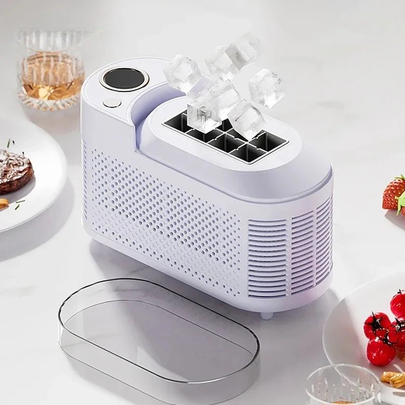 Machine à glaçons portable mini – Compacte, rapide, 10–15 min, idéale maison, bureau, camping & voiture 1 Machine à glaçons portable mini : compacte, rapide (10–15 min), idéale pour la maison, le bureau, le camping ou la voiture. Pratique, légère et automatique.