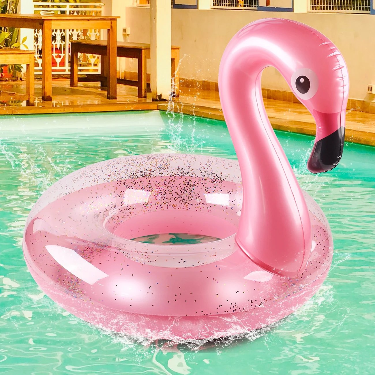 Bouée flamant rose pour piscine et plage été pour adultes et enfants Env. gratuit 4 Bouée flamant rose pour piscine et plage été pour adultes et enfants Env. gratuit – Image 4