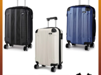 Valise KONO rigide en ABS, légère, 4 roues doubles 360°, serrure à combinaison, tailles M/L/XL. Intérieur organisé, poignée télescopique, garantie 2 ans.