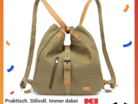 Sac à dos KONO en toile, 2‑en‑1 sac bandoulière. Léger, sécurisé, grande capacité 35×35×10 cm. Poches zippées, sangle réglable. Idéal quotidien & sorties.