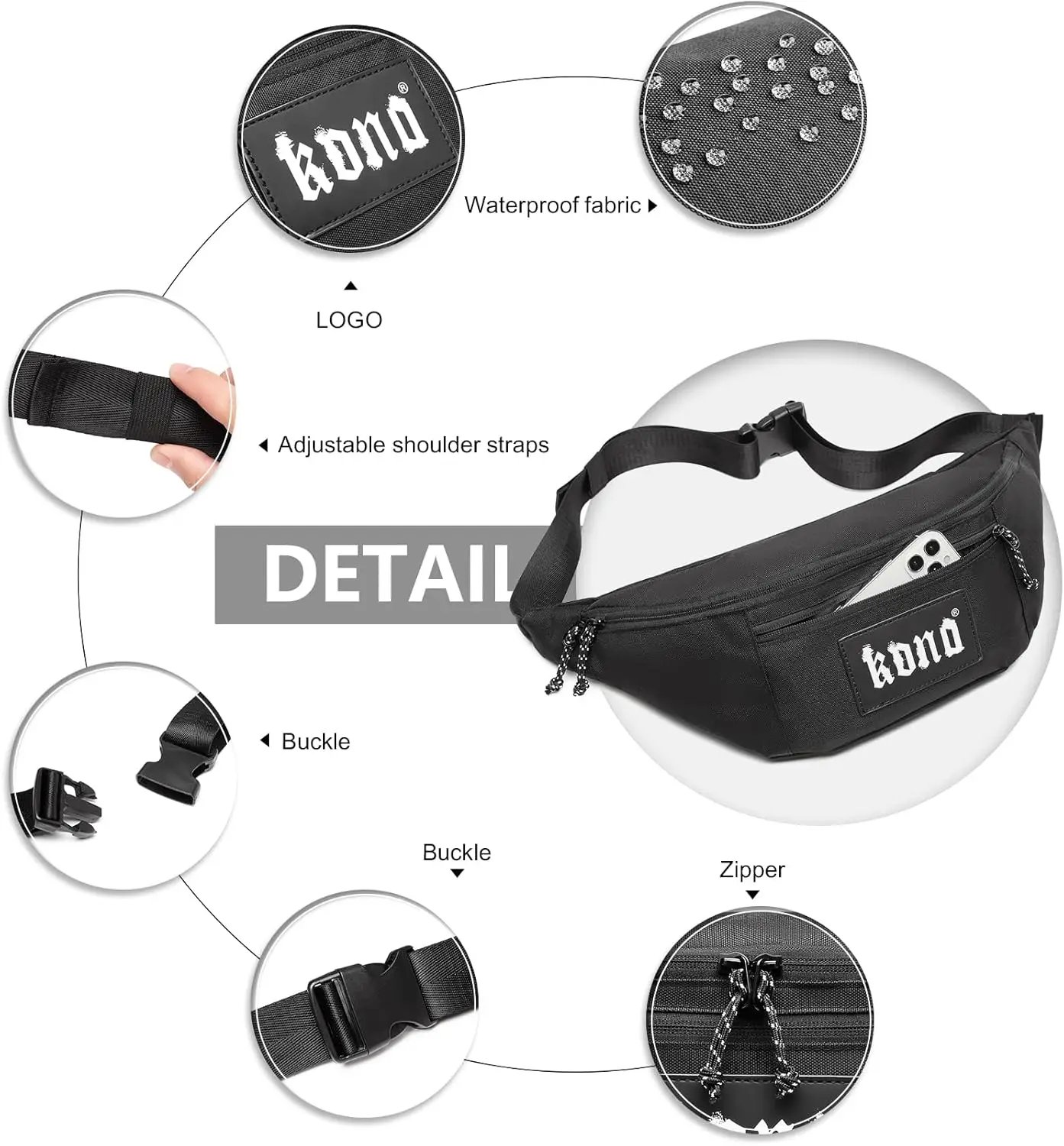 đ Sac banane multifonction KONO â Grande capacitĂ© | ImpermĂ©able | Tissu Oxford premium | IdĂ©al plein air, sport & voyages (Unisexe) Liv. rapide 5 đ Sac banane multifonction KONO â Grande capacitĂ© | ImpermĂ©able | Tissu Oxford premium | IdĂ©al plein air, sport & voyages (Unisexe) Liv. rapide â Image 5