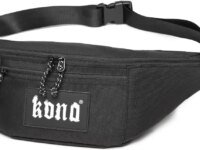 Sac banane KONO imperméable en tissu Oxford, grande capacité, poches multiples, ceinture réglable. Idéal plein air, sport, voyages. Unisexe & durable.