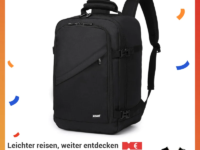 Sac de cabine KONO 40×20×25 cm, 20 L, compatible Ryanair. Léger, imperméable, ouverture valise, poches organisées. Idéal voyage, week‑end & déplacements.
