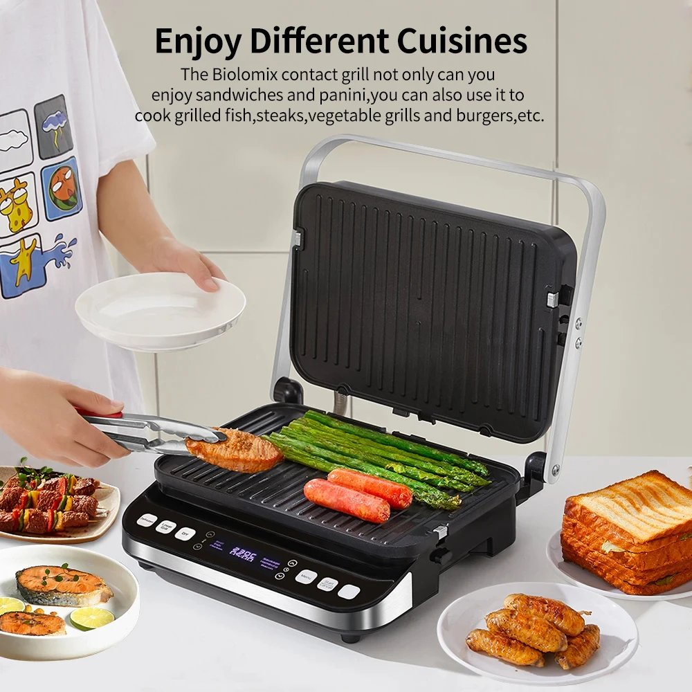 đ©BioloMix Gril Ă©lectrique 2000W â Ouverture 180°, Panini, Grillades & Plaques Gaufres | Cuisson saine & rapide 6 đ©BioloMix Gril Ă©lectrique 2000W â Ouverture 180°, Panini, Grillades & Plaques Gaufres | Cuisson saine & rapide â Image 6