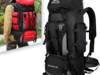 Sac à dos de camping étanche 90L pour homme. Grande capacité pour randonnée, trekking et voyages outdoor. Nylon robuste, bretelles ajustables, multiples poches, confort longue durée. Marque SCIONE très demandée et très bien notée.